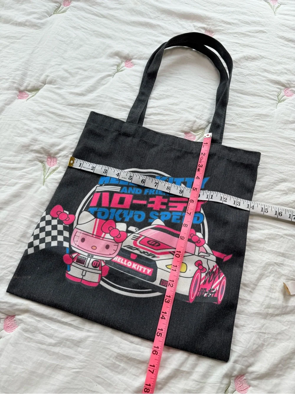 Hello Kitty Sports Car Cute Canvas Tote Bag
